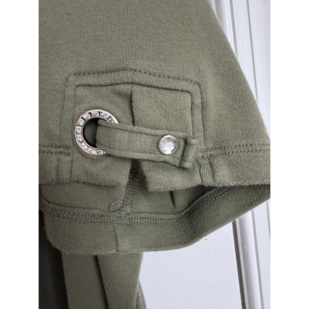 Quacker Factory Women 3X‎ Olive Green Grommet Detail Short Sleeve Knit Top - Picture 2 of 12